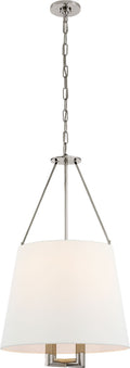 Dalston Hanging Shade | Polished Nickel | Linen Shade