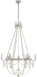 Sharon Medium Chandelier | Burnished Silver Leaf | Crystal Trim