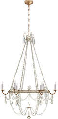 Sharon Medium Chandelier | Gilded Iron | Crystal Trim