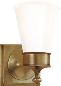Siena Single Sconce | Hand-Rubbed Antique Brass | White Glass