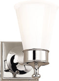 Siena Single Sconce | Polished Nickel | White Glass