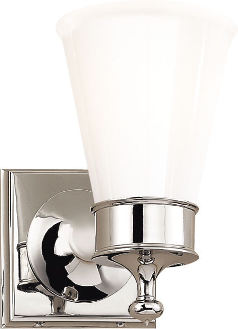 Siena Single Sconce | Polished Nickel | White Glass