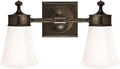 Siena Double Sconce | Bronze | White Glass