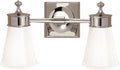 Siena Double Sconce | Polished Nickel | White Glass