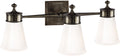 Siena Triple Sconce | Bronze | White Glass