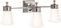 Siena Triple Sconce | Polished Nickel | White Glass