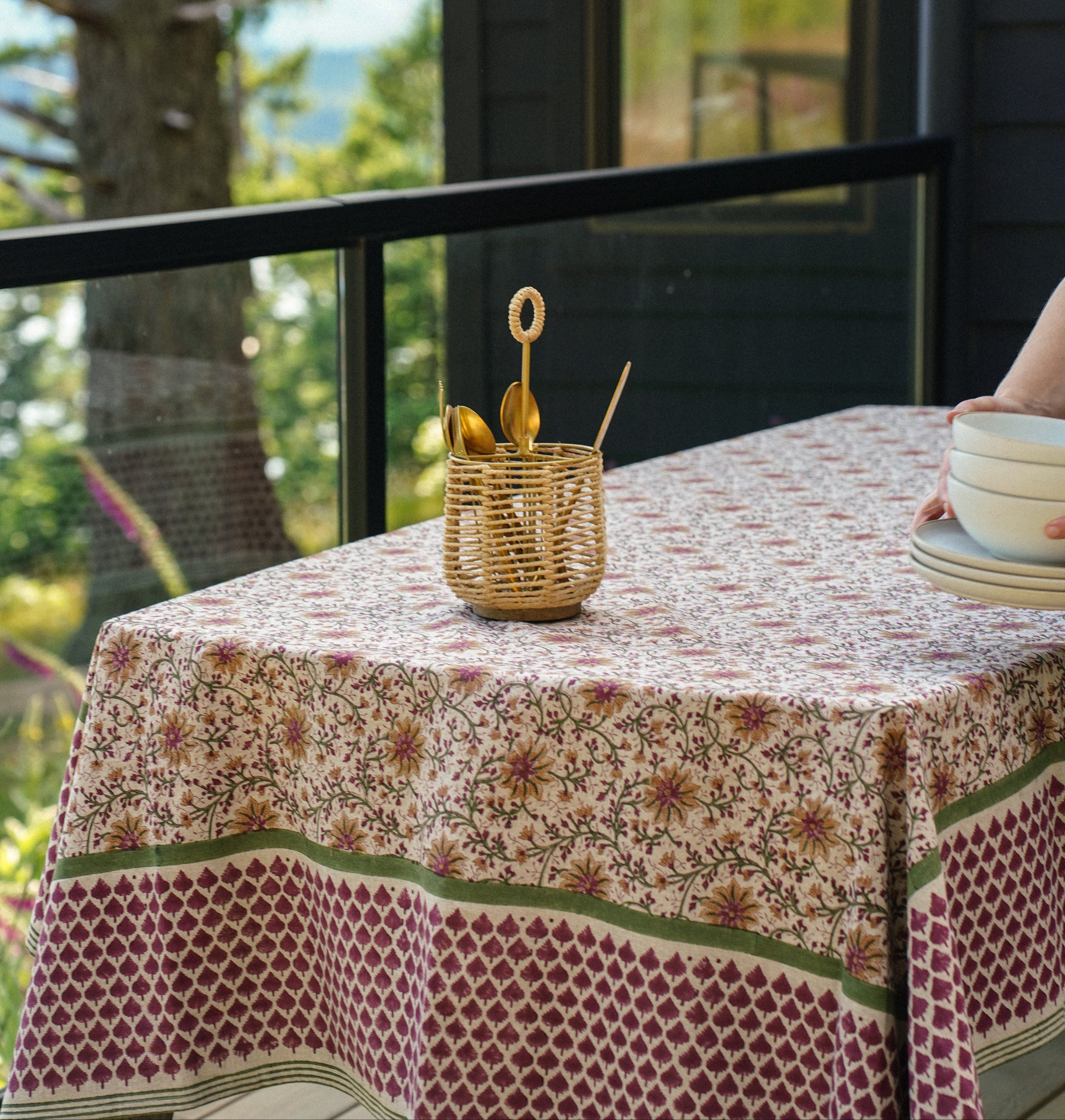 Leila Block Print Tablecloth