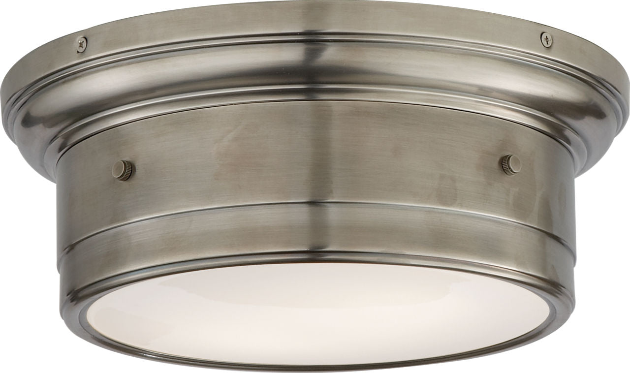 Siena Small Flush Mount | Antique Nickel | White Glass