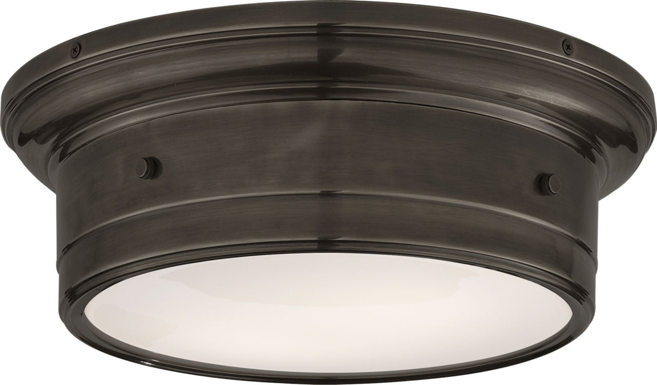 Siena Small Flush Mount | Bronze | White Glass
