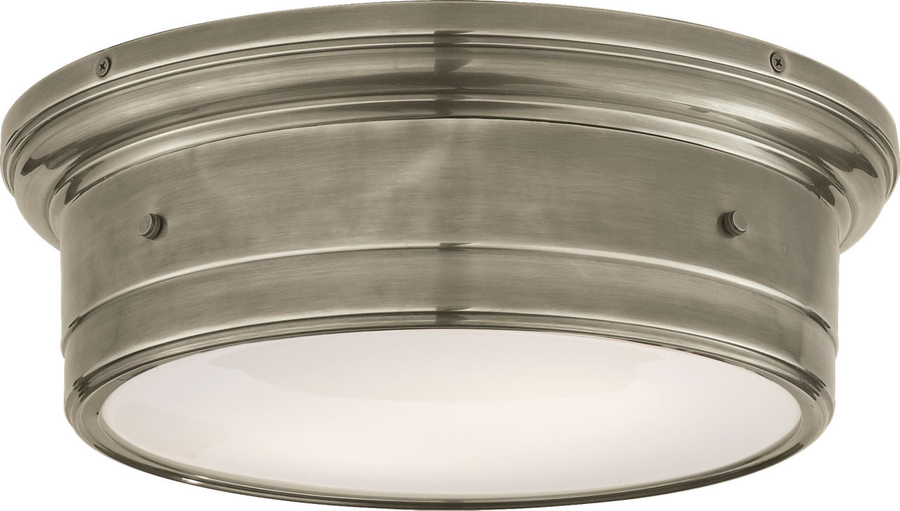 Siena Large Flush Mount | Antique Nickel | White Glass