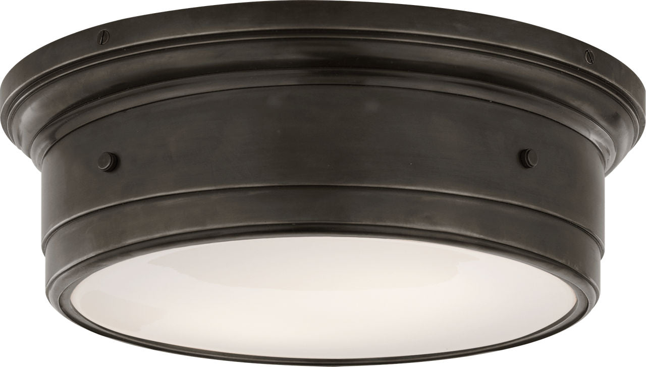 Siena Large Flush Mount | Bronze | White Glass