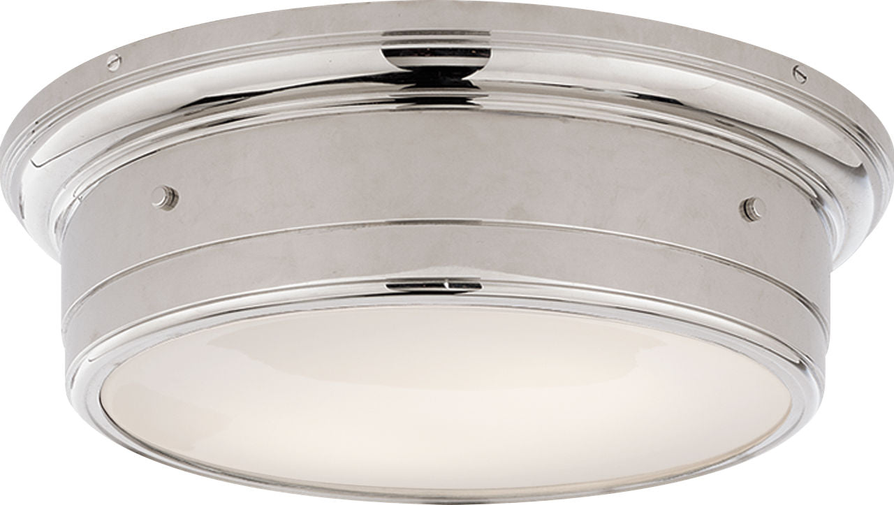 Siena Large Flush Mount | Chrome | White Glass
