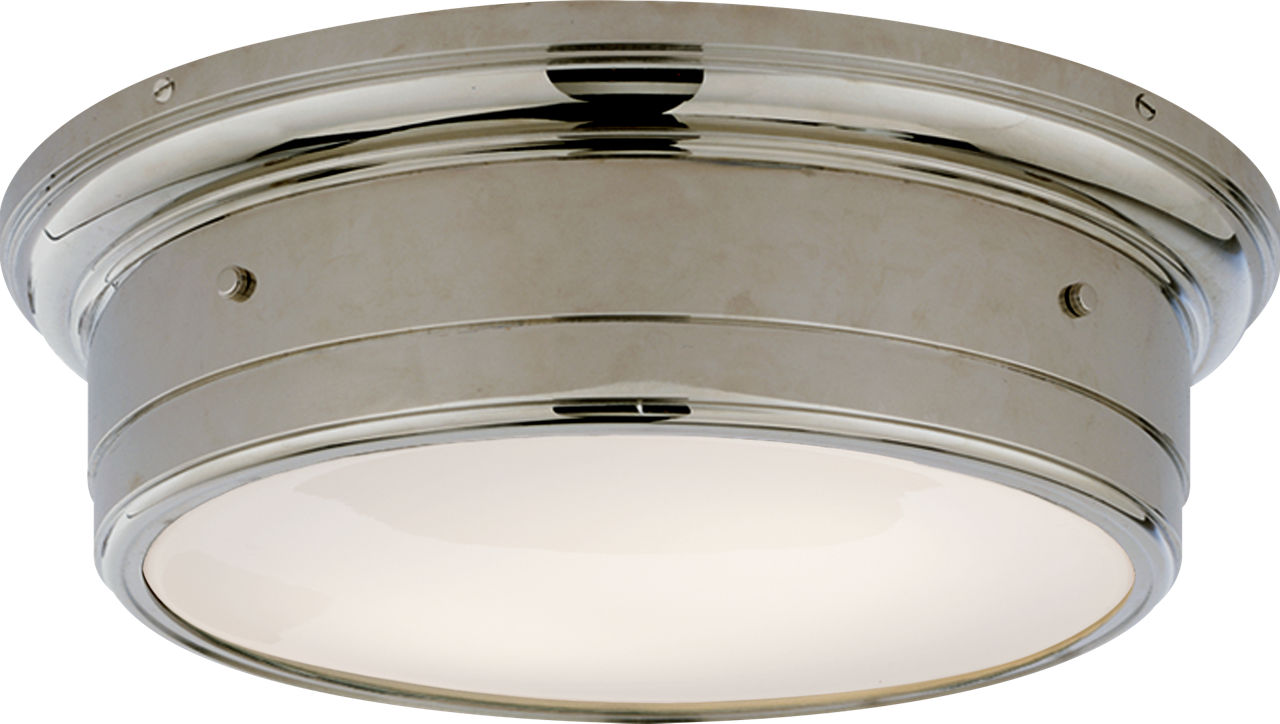 Siena Large Flush Mount | Polished Nickel | White Glass
