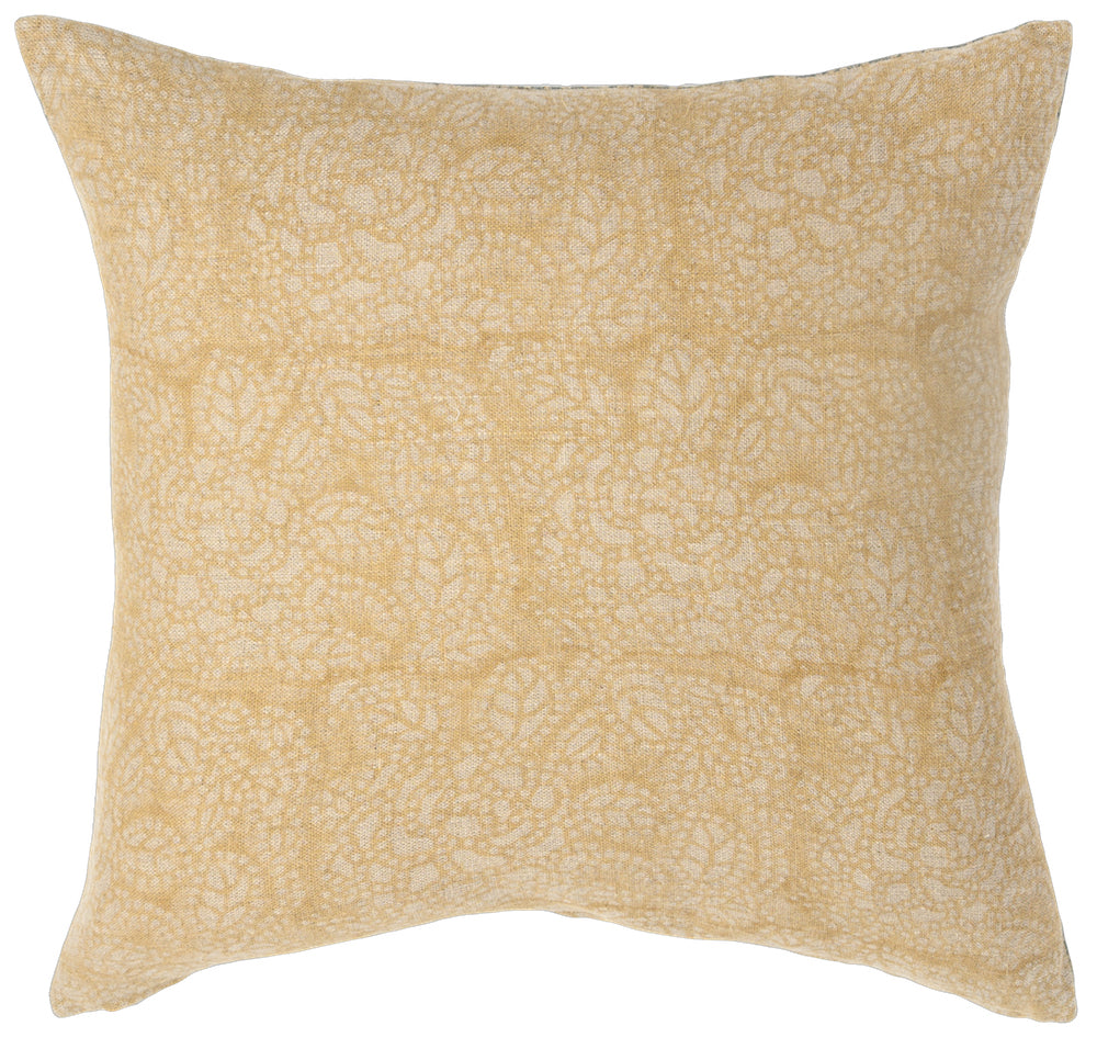 Sicily Mustard on Natural Pillow