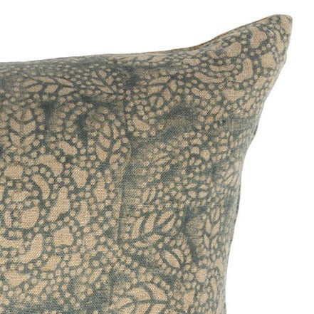 Sicily Teal on Natural Pillow