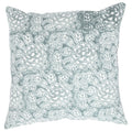 Sicily Teal on White Pillow