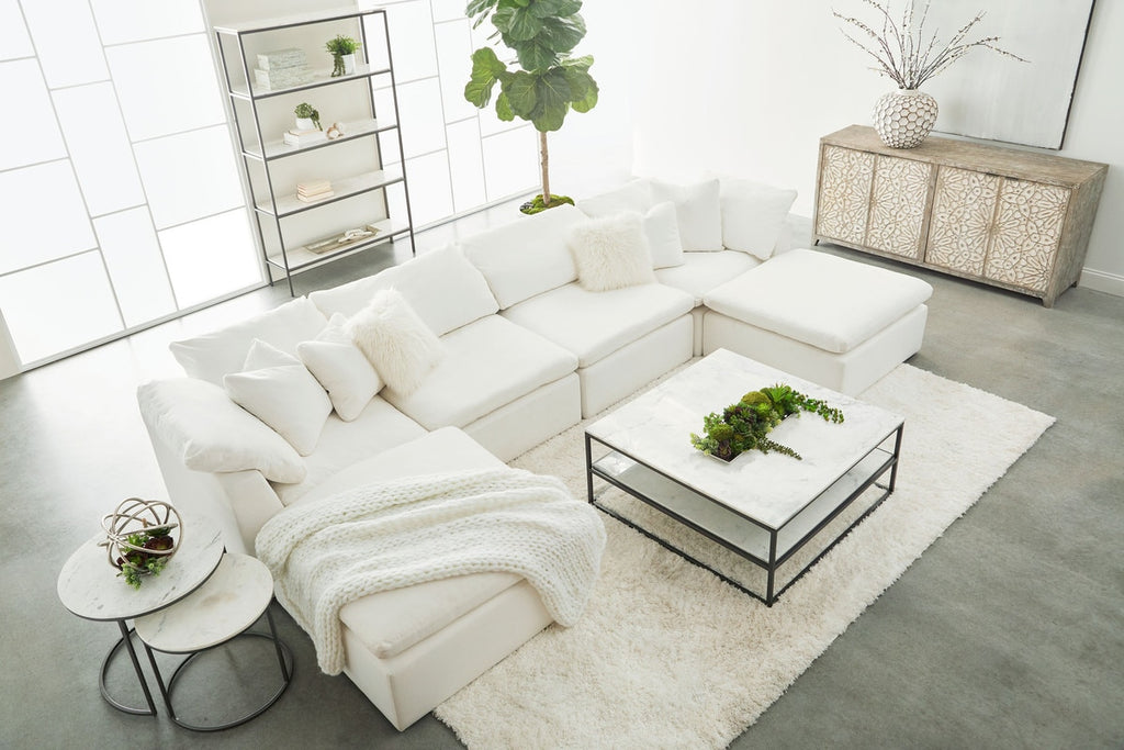 Sky Modular Ottoman | LiveSmart Peyton Pearl