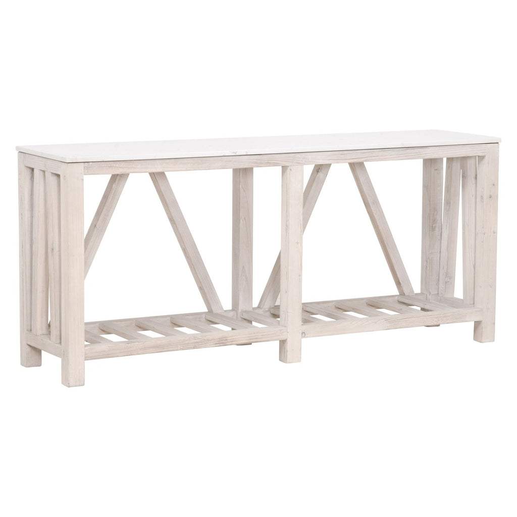 Spruce Console Table | White Quartz