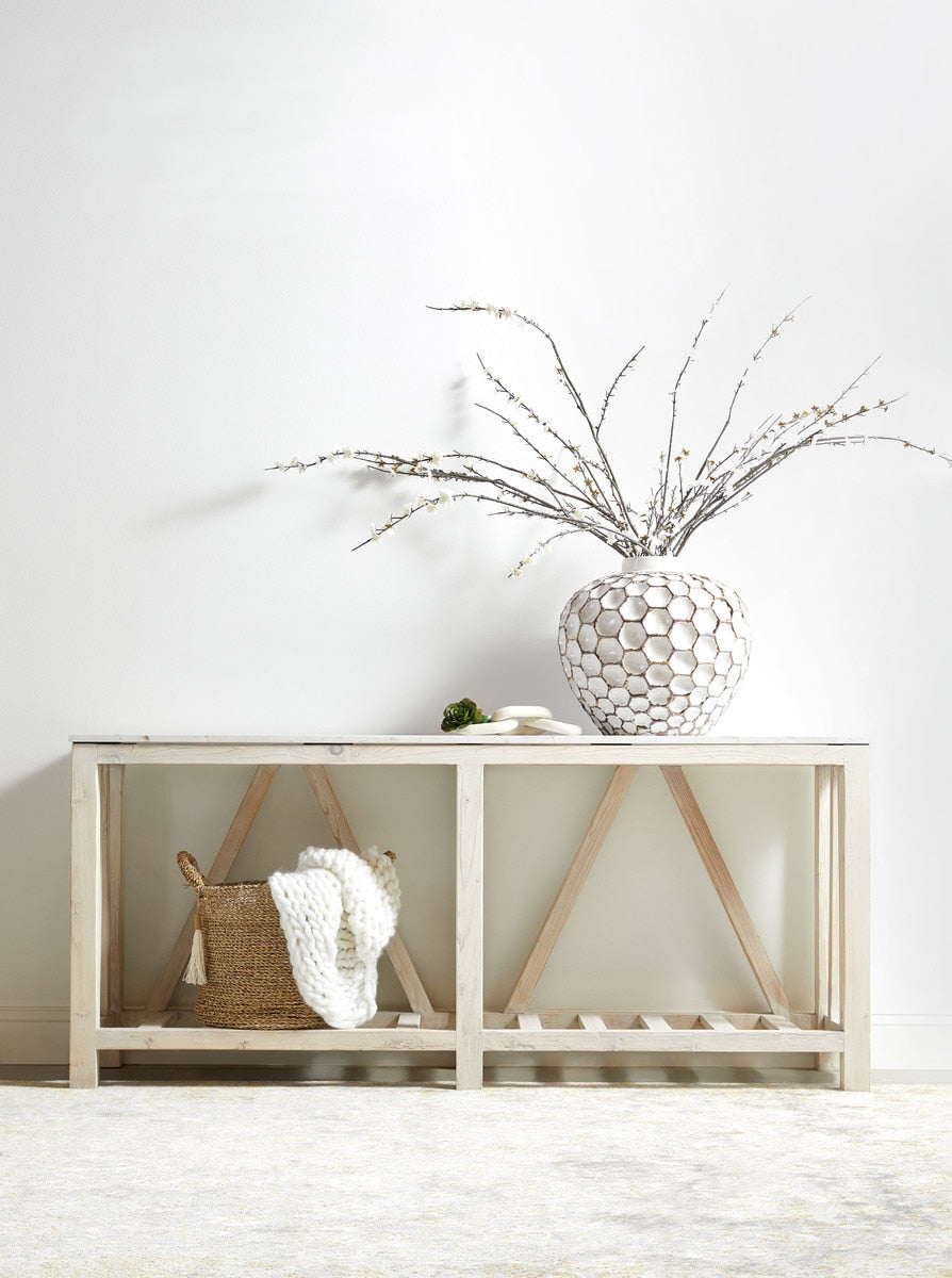 Spruce Console Table | White Quartz
