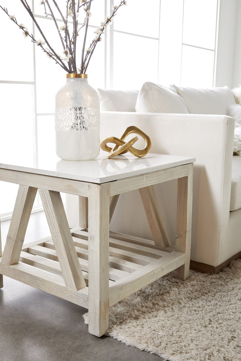 Spruce End Table | White Wash Pine