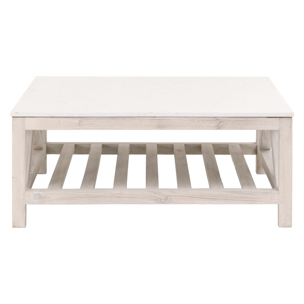 Spruce Square Coffee Table | White Wash Pine