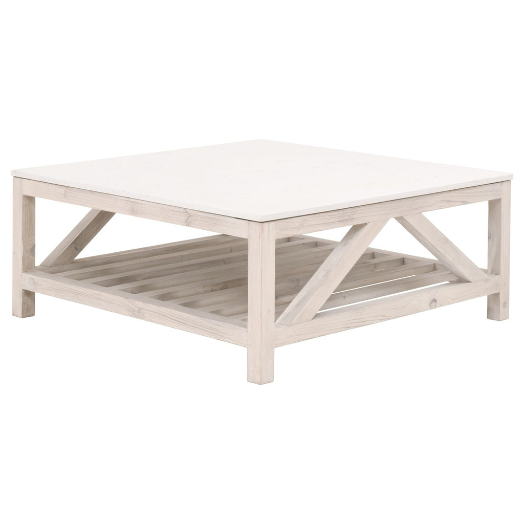 Spruce Square Coffee Table | White Wash Pine