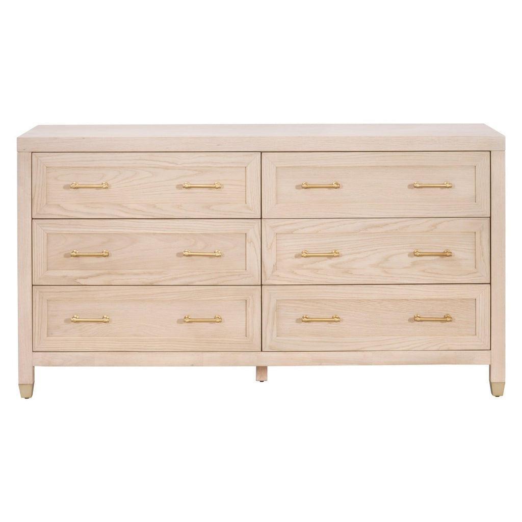 Stella 6-Drawer Double Dresser | Light Honey Oak
