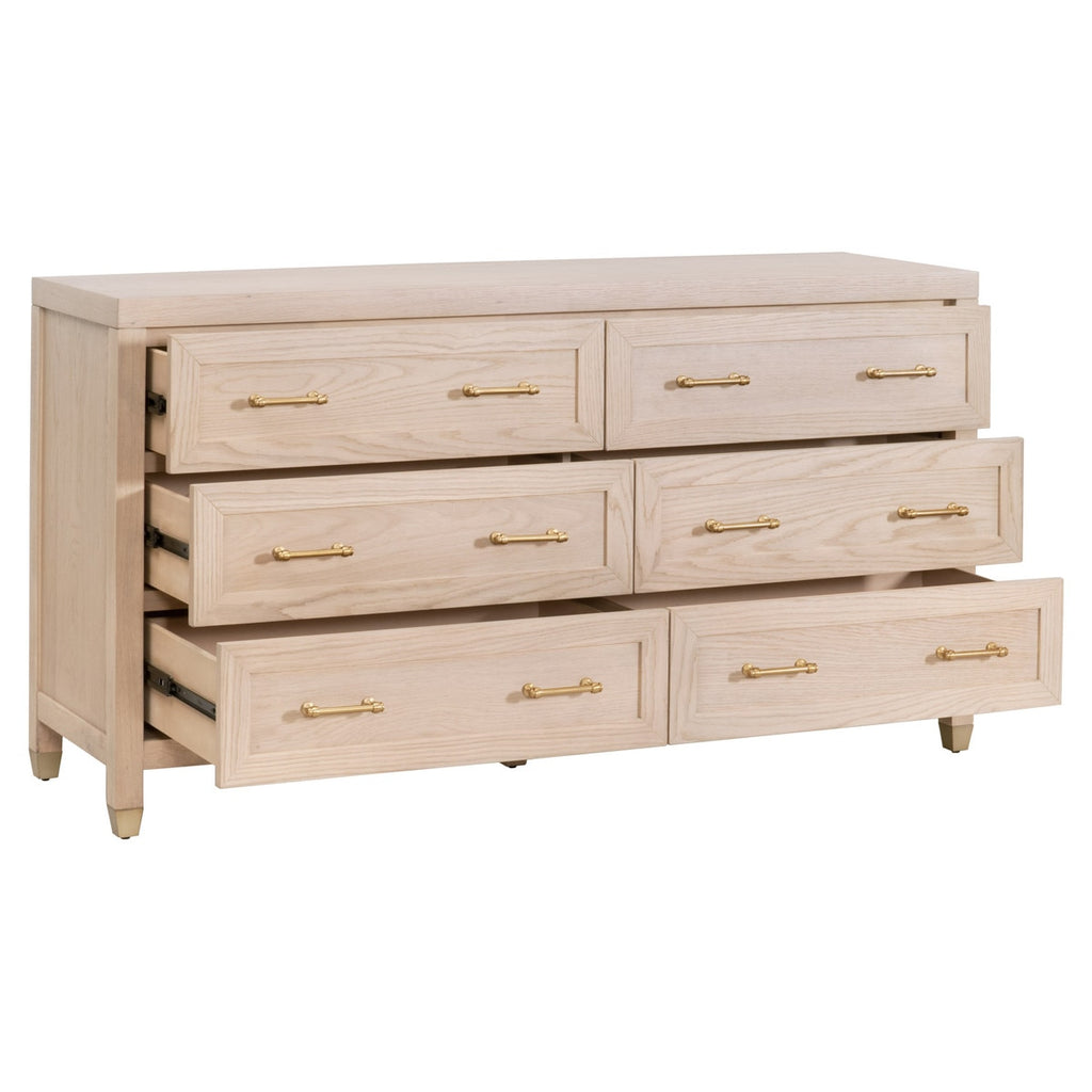 Stella 6-Drawer Double Dresser | Light Honey Oak