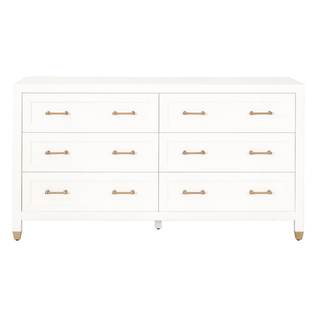Stella 6-Drawer Double Dresser | Matte White