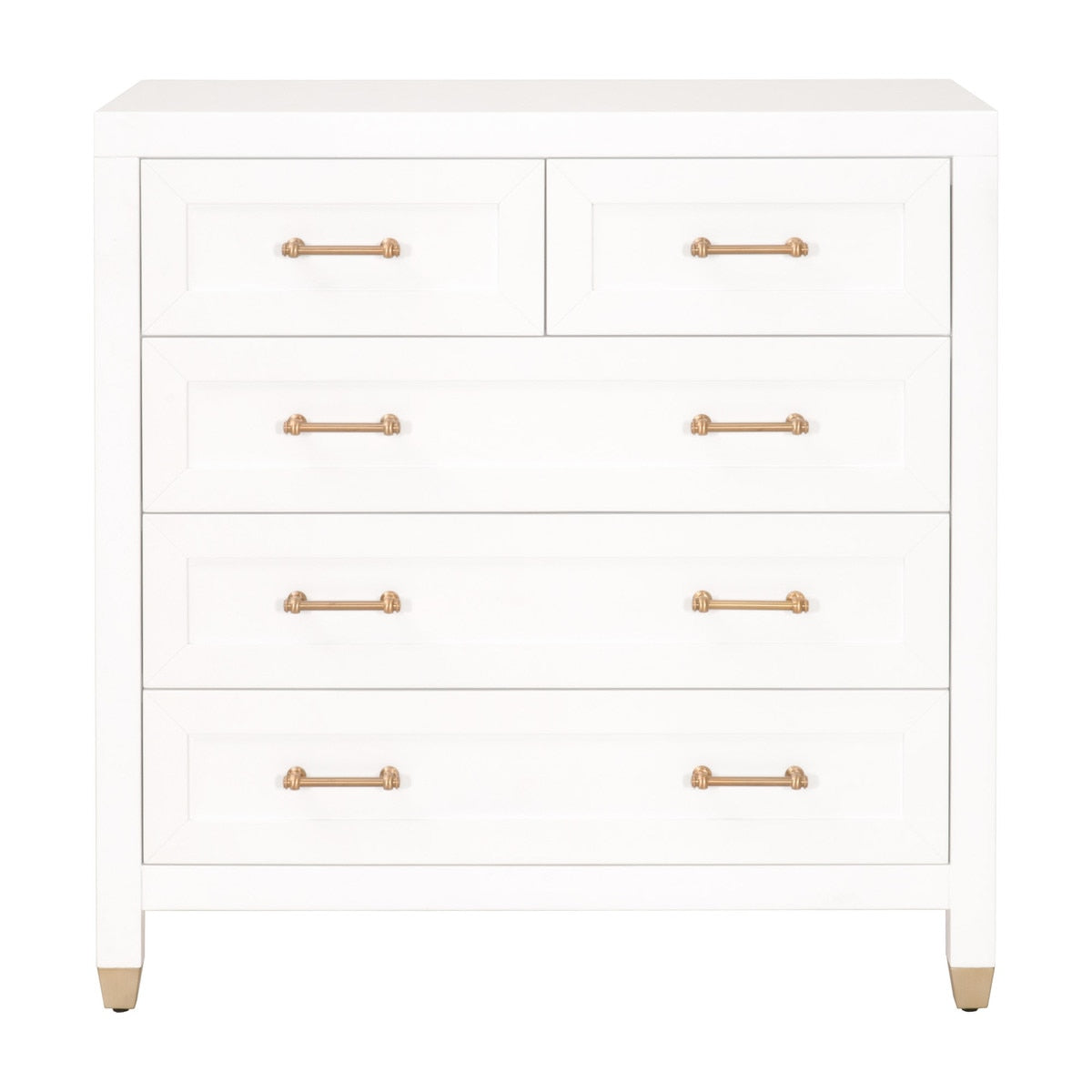 Stella 5-Drawer High Chest | Matte White