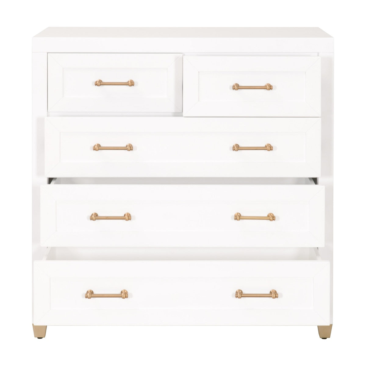 Stella 5-Drawer High Chest | Matte White