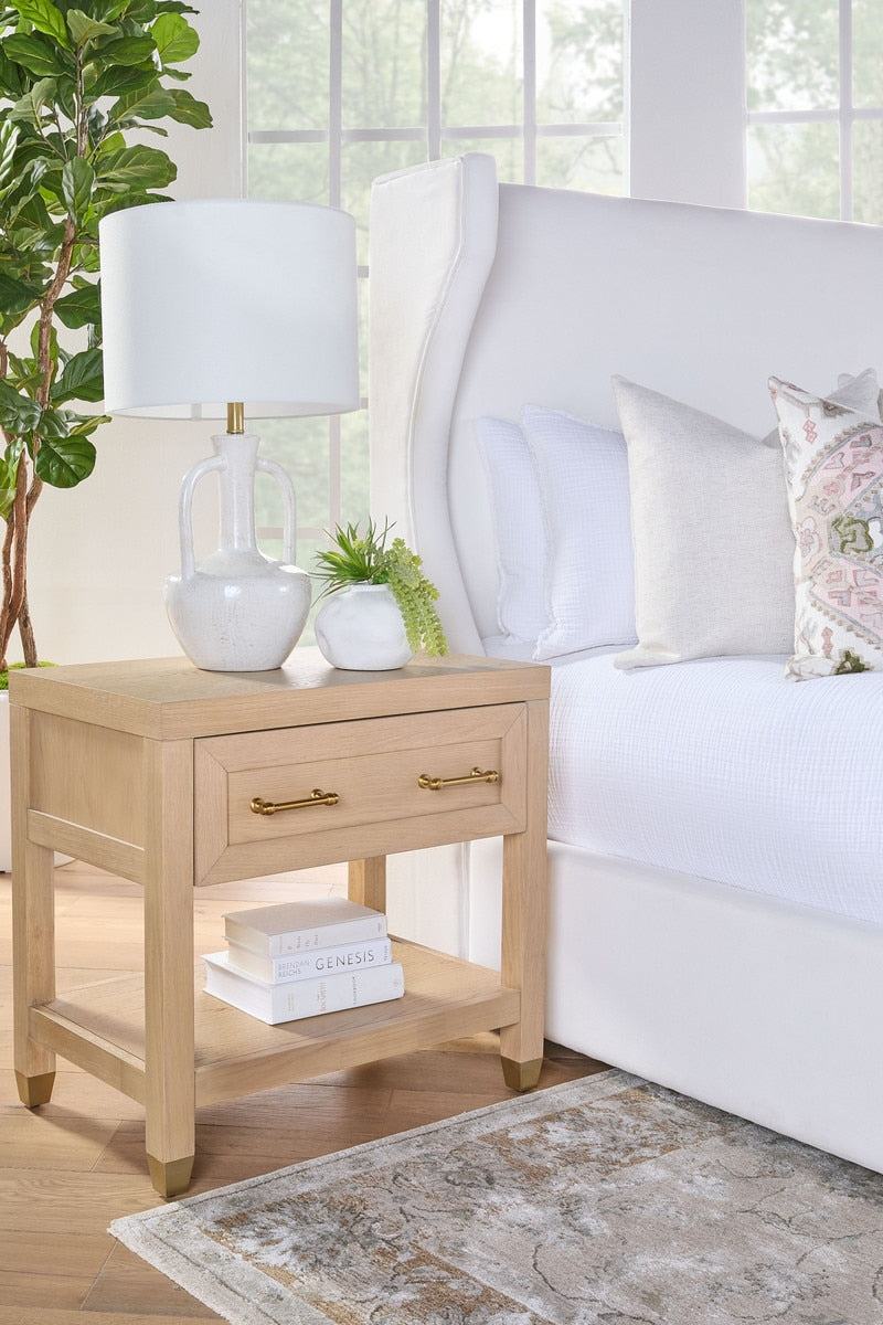Stella 1-Drawer Nightstand | Light Honey Oak
