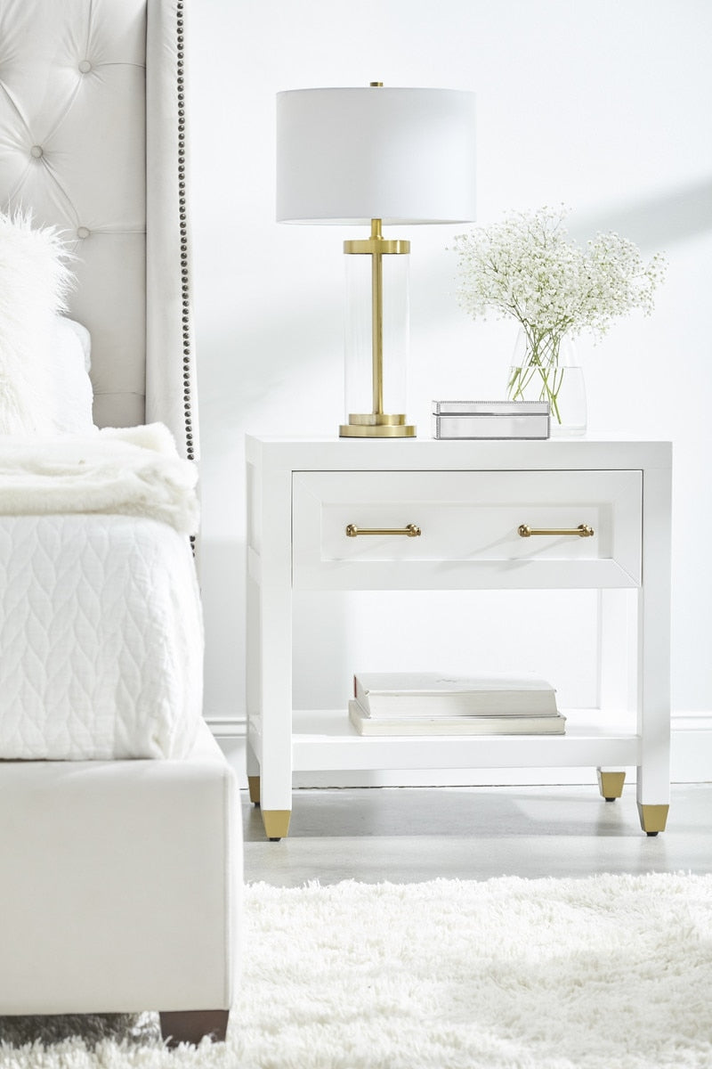 Stella 1-Drawer Nightstand | Matte White