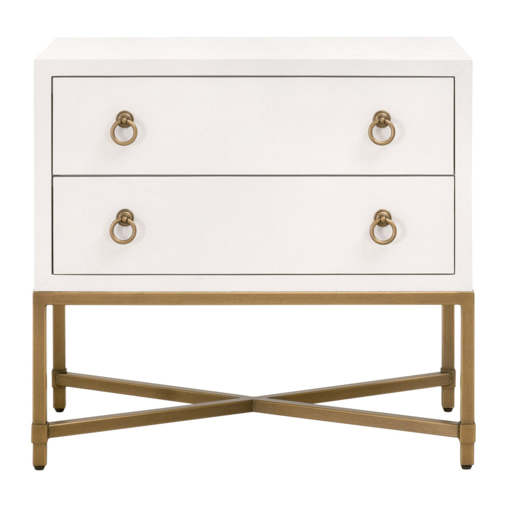 Strand Shagreen 2-Drawer Nightstand | Pearl Shagreen