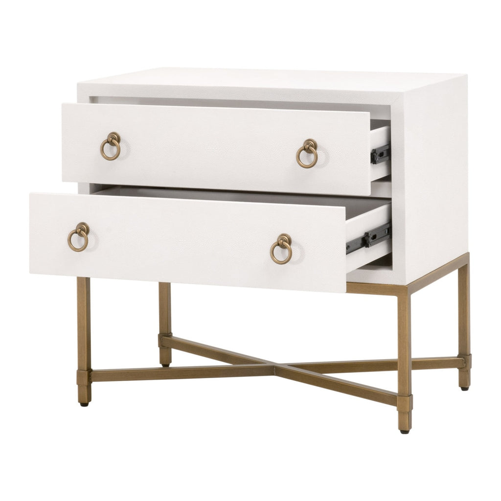 Strand Shagreen 2-Drawer Nightstand | Pearl Shagreen