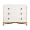 Strand Shagreen 3-Drawer Nightstand | Pearl Shagreen
