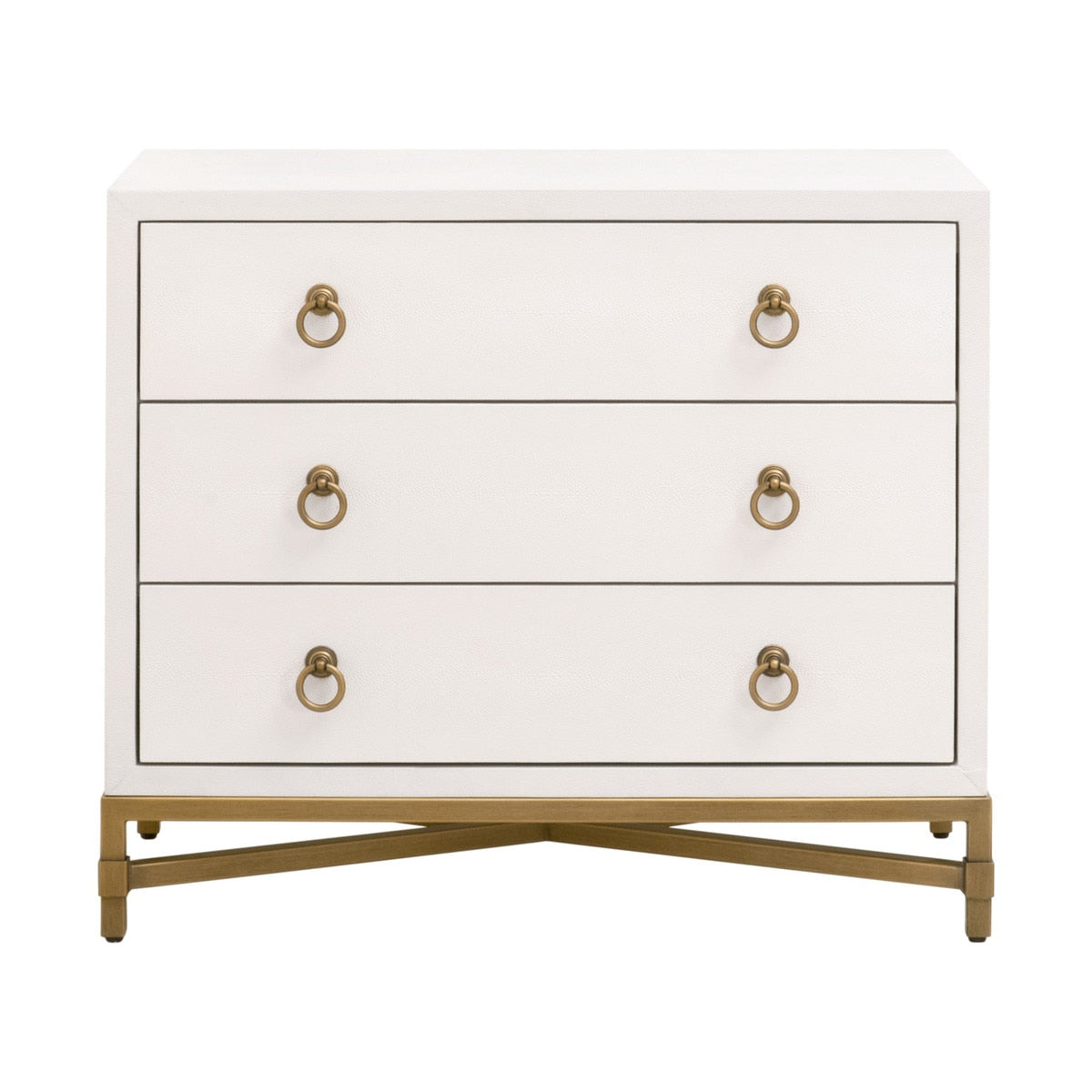 Strand Shagreen 3-Drawer Nightstand | Pearl Shagreen