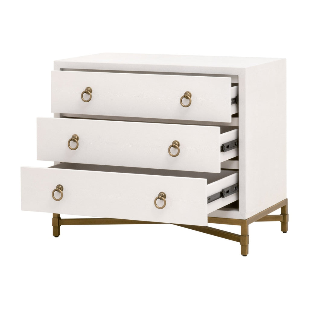 Strand Shagreen 3-Drawer Nightstand | Pearl Shagreen