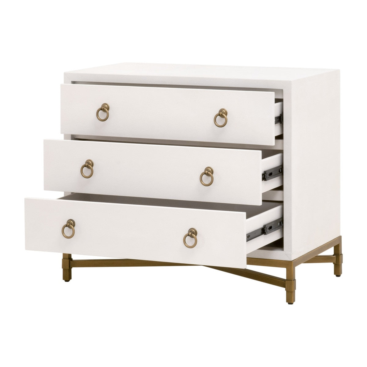 Strand Shagreen 3-Drawer Nightstand | Pearl Shagreen