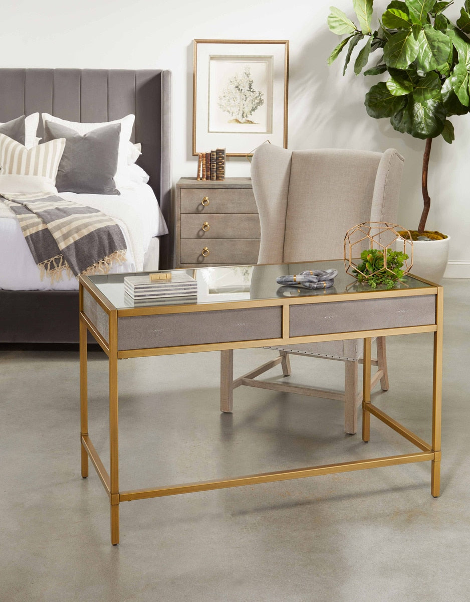 Strand Shagreen Desk | Gray Shagreen