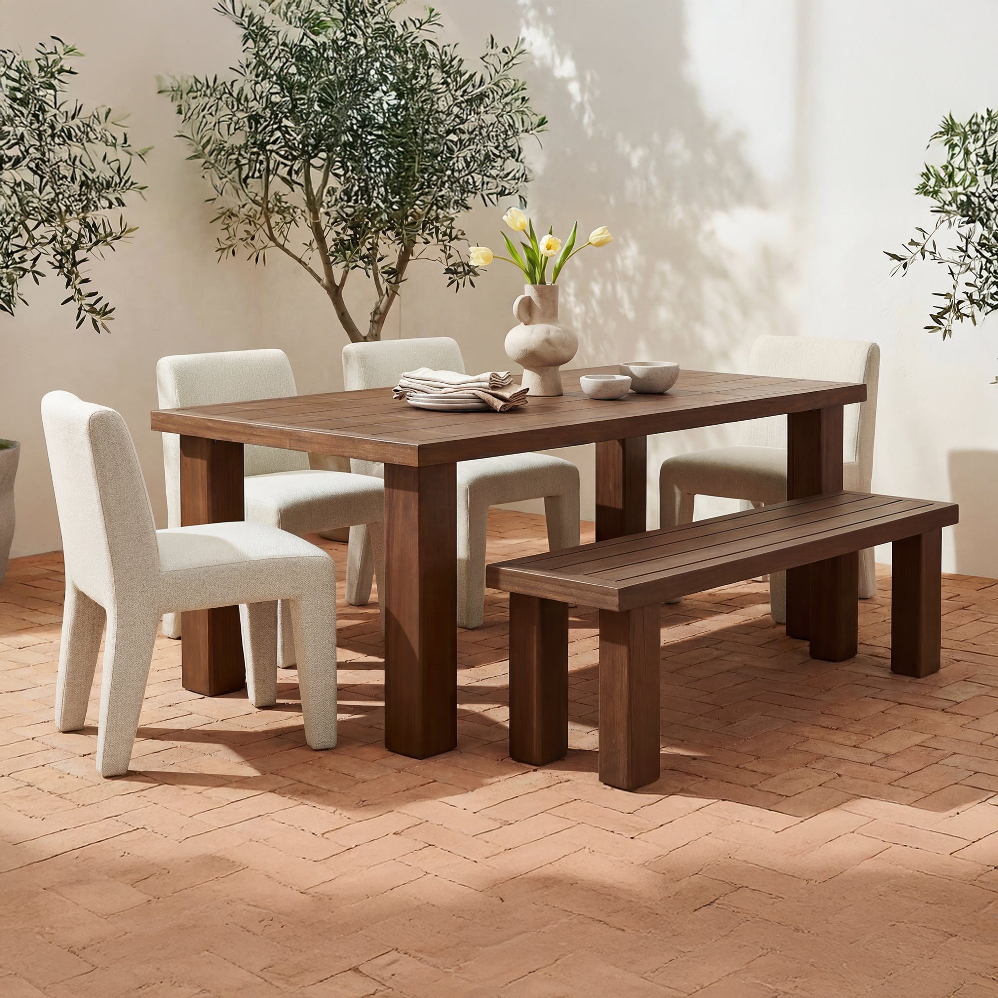 Marina Outdoor Dining Table Brown