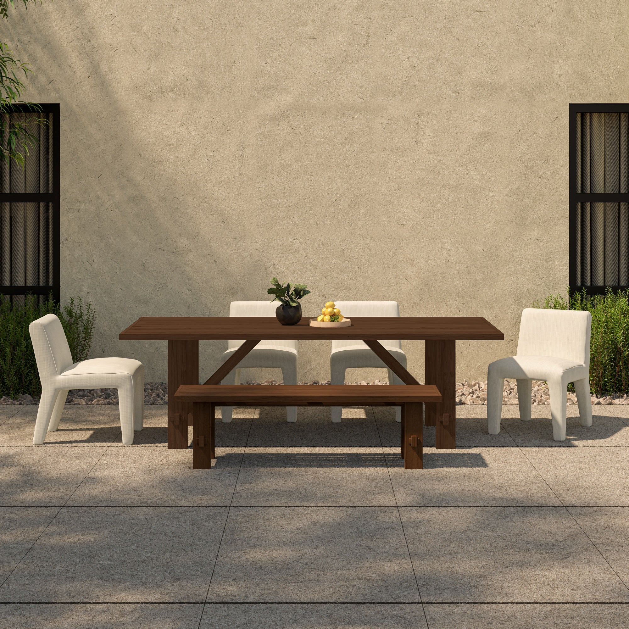 Esmond Outdoor Dining Table Brown