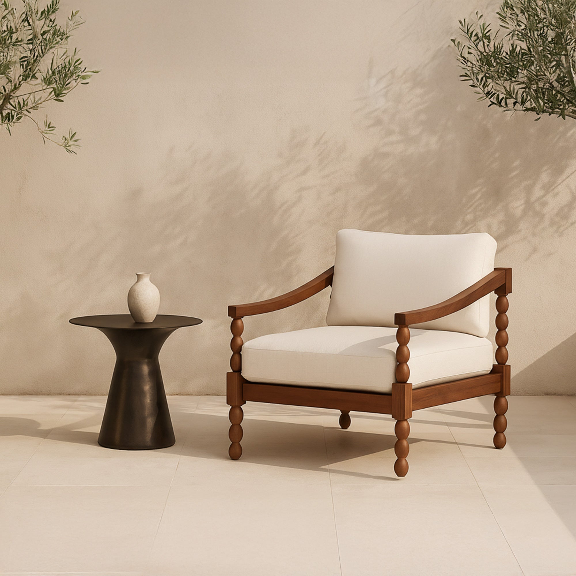 Delilah Outdoor Accent Chair Brown