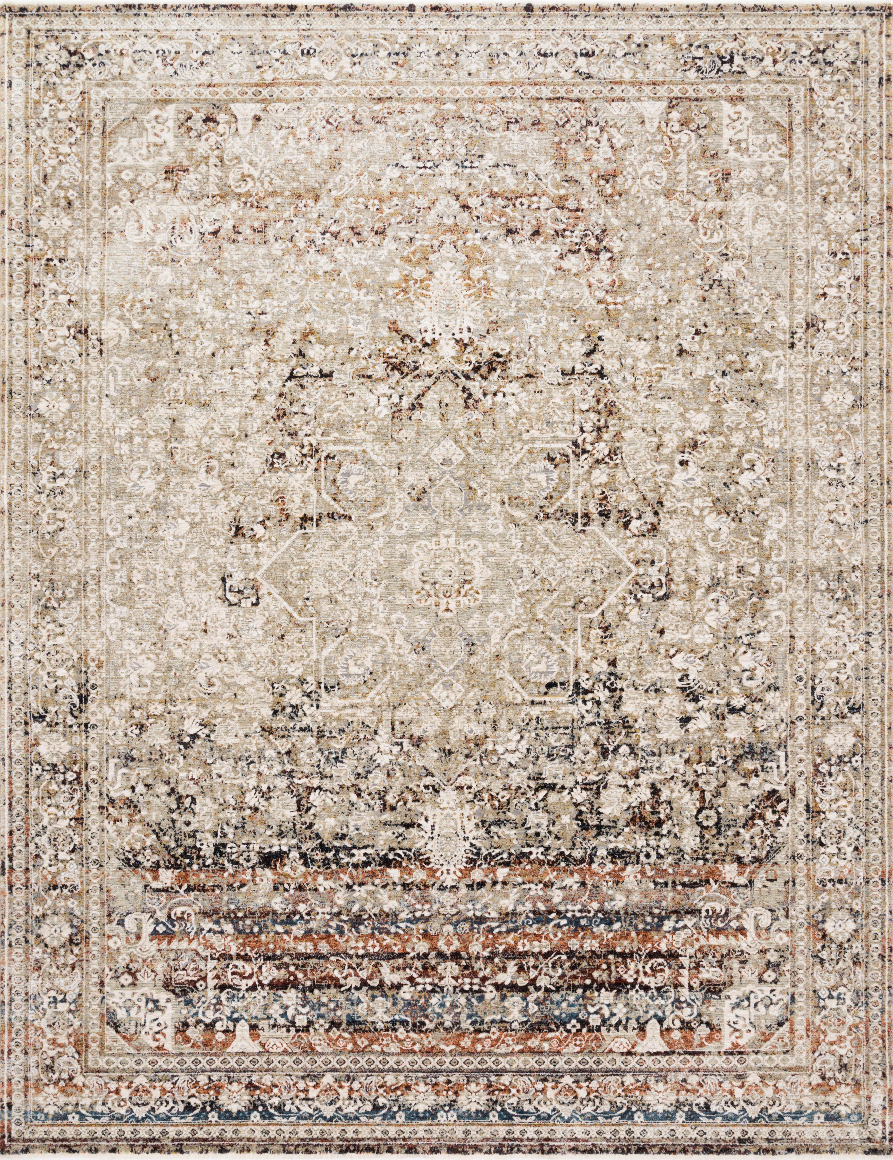 Loloi | Theia Collection | Taupe / Brick | THE-05