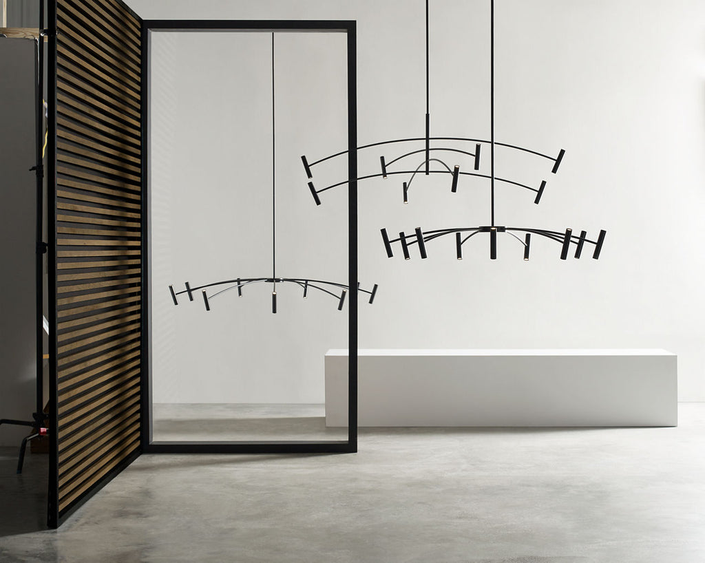 Aerial 55 Chandelier Matte Black 3000K 90 CRI integrated led 90 cri 3000k 120v