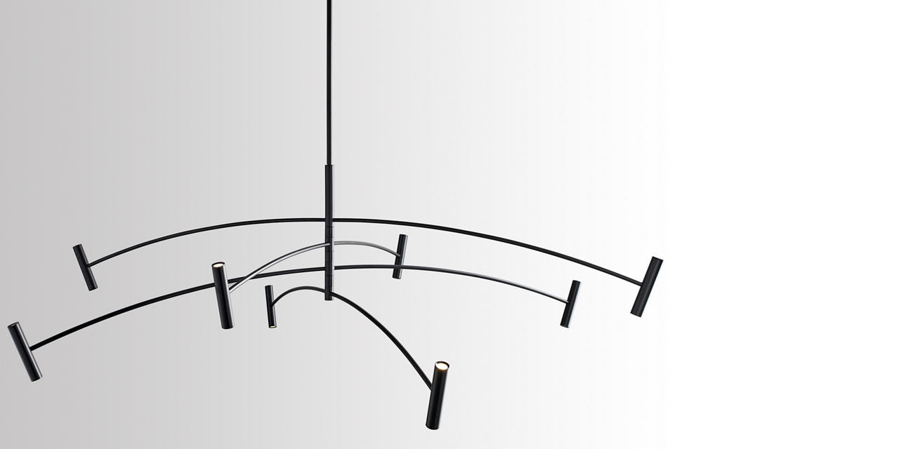 Aerial 55 Chandelier Matte Black 3000K 90 CRI integrated led 90 cri 3000k 120v