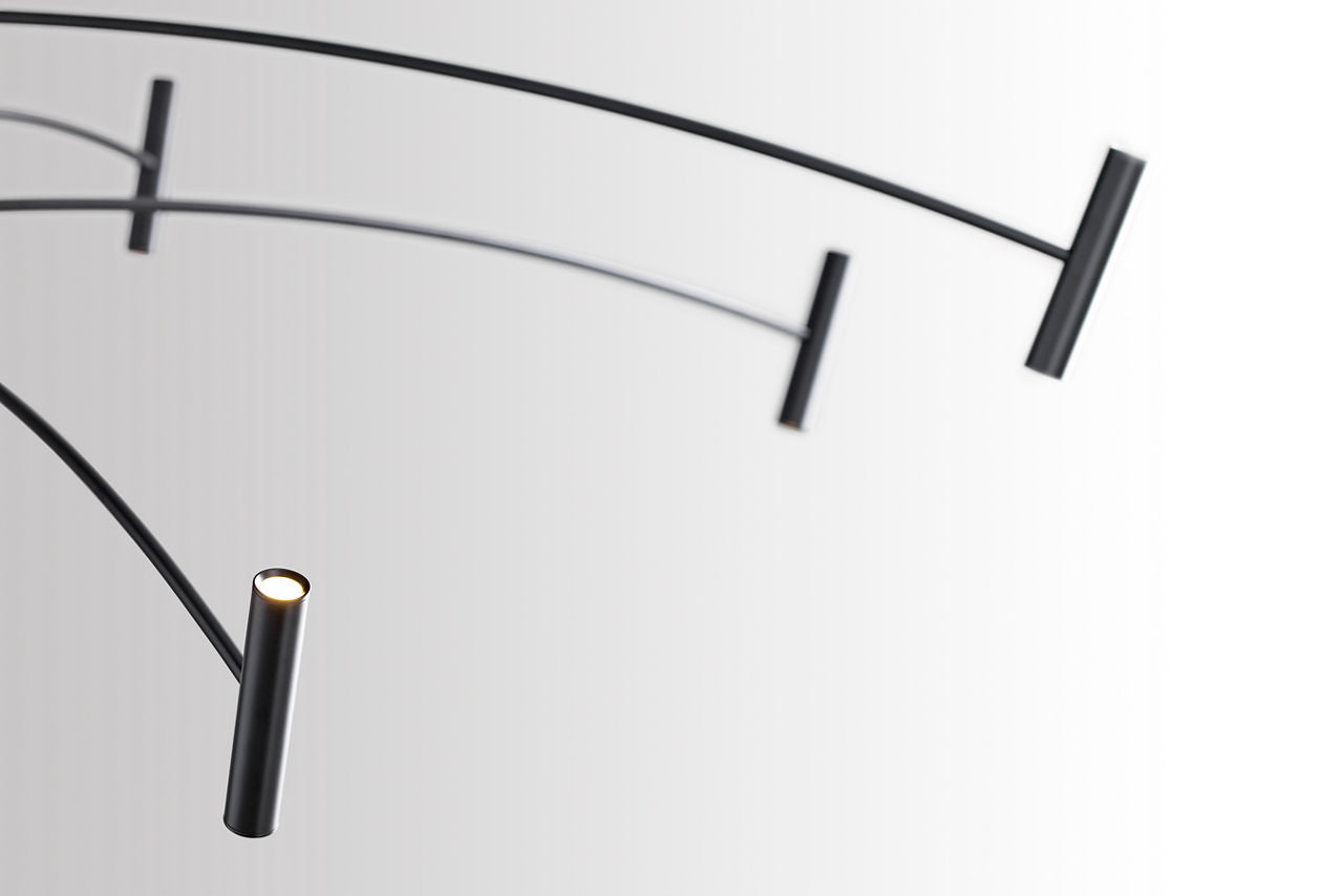 Aerial 55 Chandelier Matte Black 3000K 90 CRI integrated led 90 cri 3000k 120v