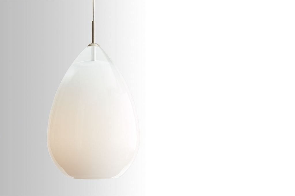 Alina Grande Pendant White Satin Nickel Bulb Not Included