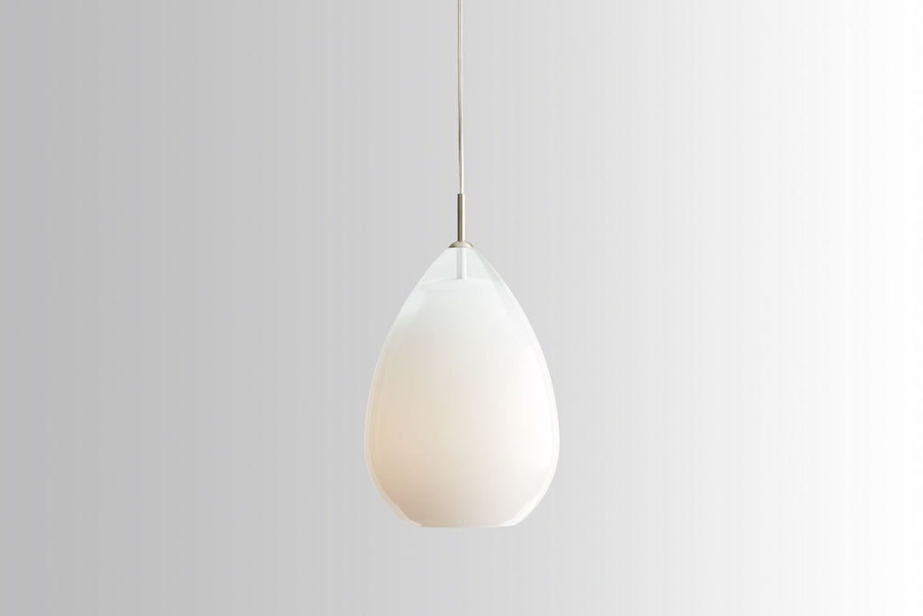 Alina Grande Pendant White Satin Nickel Bulb Not Included