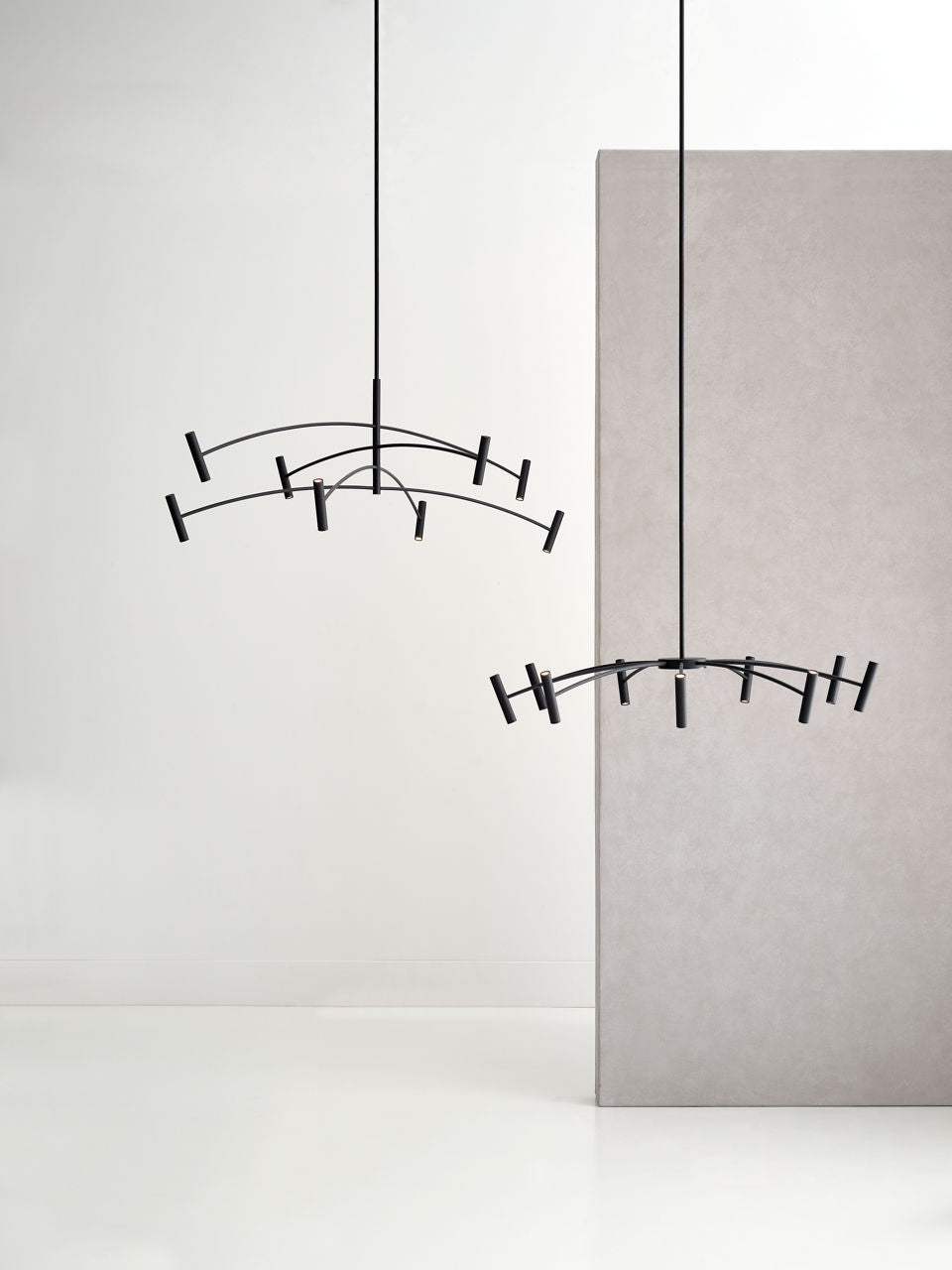 Aerial 40 Chandelier Matte Black 3000K 90 CRI integrated led 90 cri 3000k 120v